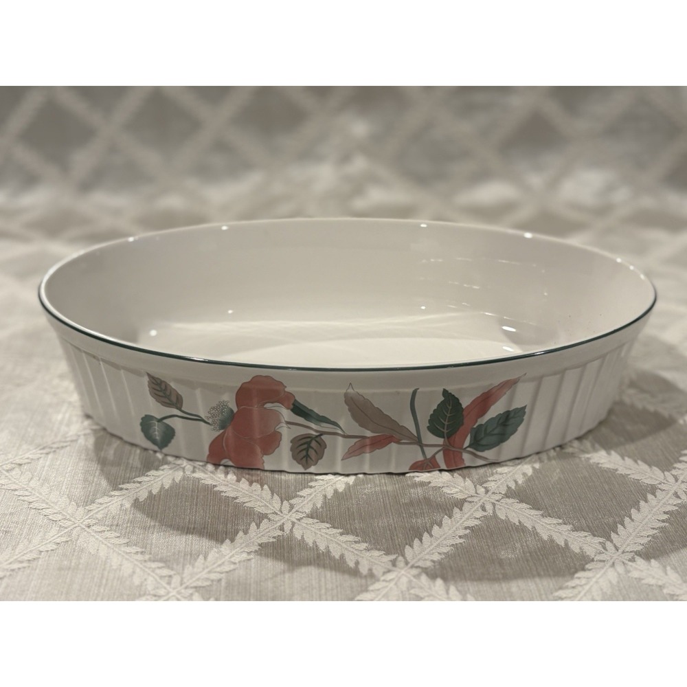 Mikasa "Silk Flowers" Oval Baker - 12 1/4 X 7 1/2 Inches